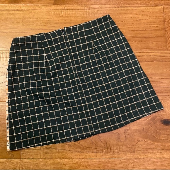 Urban Outfitters Plaid Faux Wrap Color Block Mini Skirt Yellow Green - Size XS - Picture 5 of 7